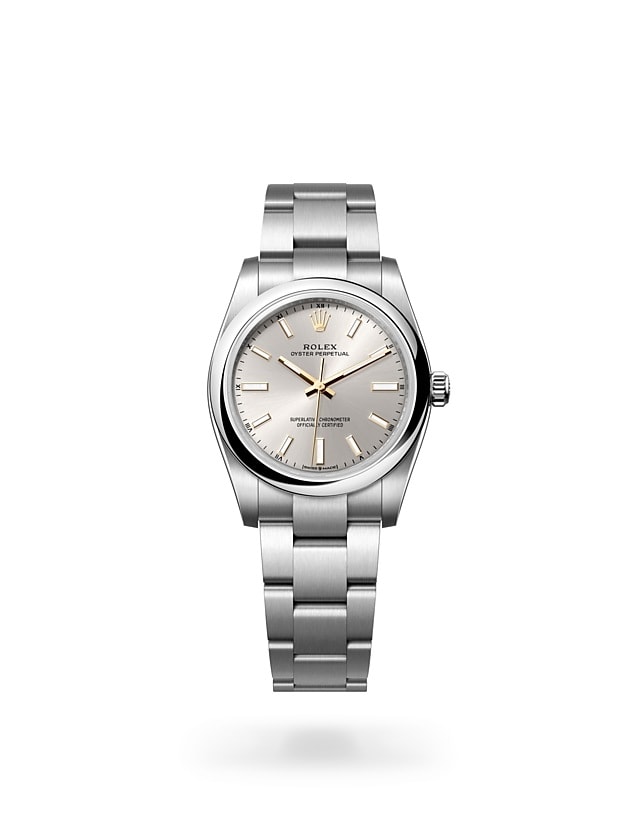 Rolex Oyster Perpetual 34 in Oyster, 34 mm, Oystersteel - M124200-0001 at Woo Hing Brothers