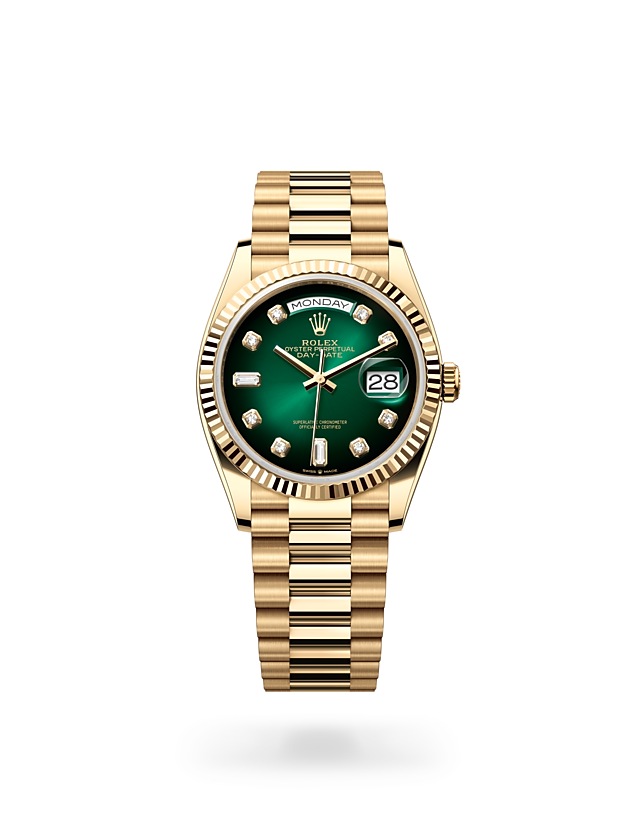 Rolex Day-Date 36 in Oyster, 36 mm, yellow gold - M128238-0069 at Woo Hing Brothers