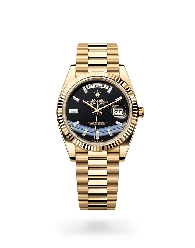 Rolex Day-Date 40 in Oyster, 40 mm, yellow gold - M228238-0059 at Woo Hing Brothers