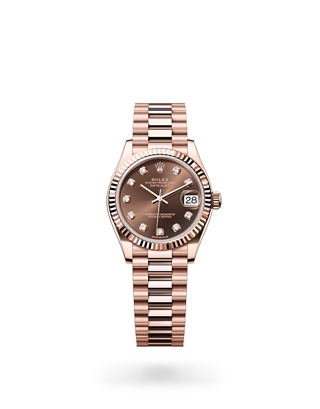 Rolex Datejust 31 in Oyster, 31 mm, emas Everose - M278275-0010 at Woo Hing Brothers