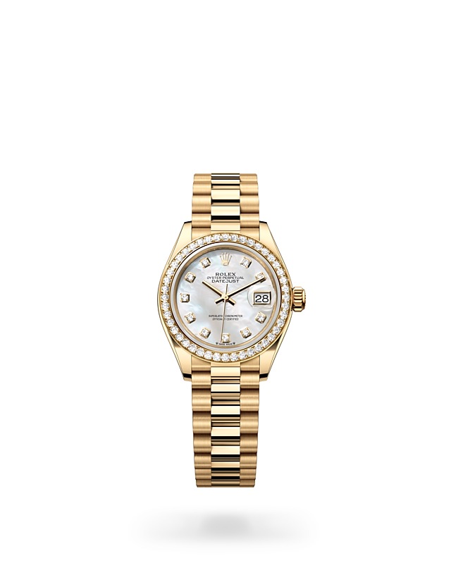 Rolex Lady-Datejust in Oyster, 28 mm, yellow gold and diamonds - M279138RBR-0015 at Woo Hing Brothers