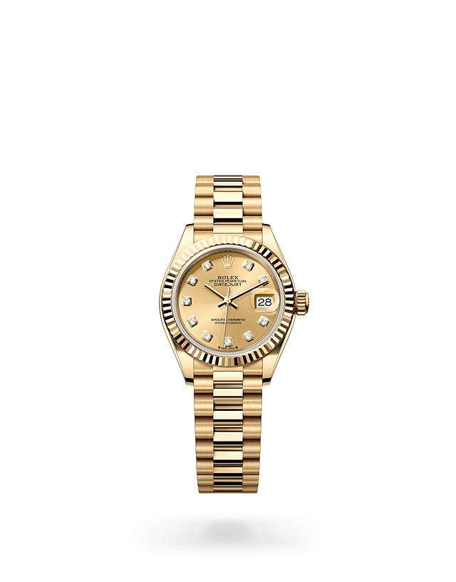 Rolex Lady-Datejust in Oyster, 28 mm, yellow gold - M279178-0017 at Woo Hing Brothers