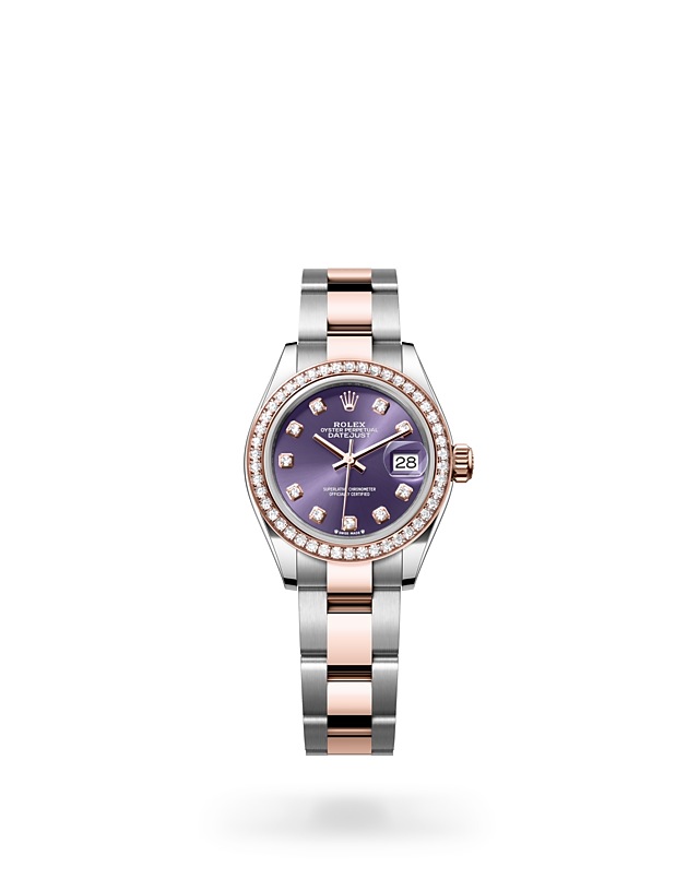 Rolex Lady-Datejust in Oyster, 28 mm, Oystersteel, Everose gold and diamonds - M279381RBR-0016 at Woo Hing Brothers