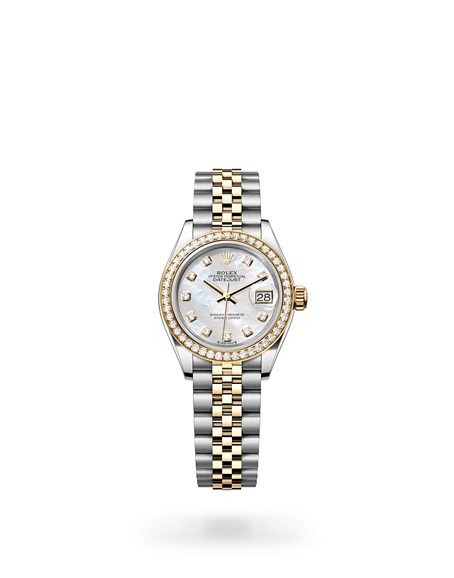 Rolex Lady-Datejust in Oyster, 28 mm, Oystersteel, yellow gold and diamonds - M279383RBR-0019 at Woo Hing Brothers