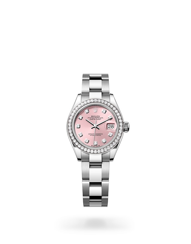 Rolex Lady-Datejust in Oyster, 28 mm, Oystersteel, white gold and diamonds - M279384RBR-0004 at Woo Hing Brothers